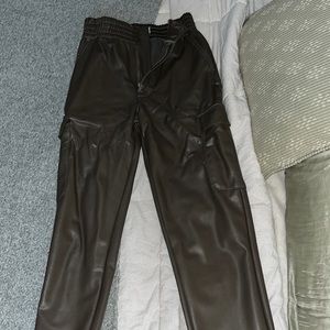 Abercrombie and fitch leather cargo pants